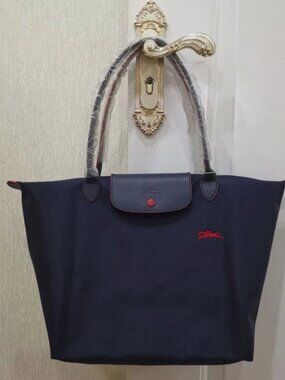 Blue Foldable Medium Nylon Tote Handbag 1899